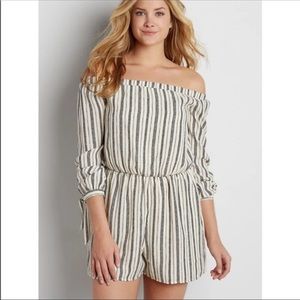 Maurice’s striped off the shoulder romper size large